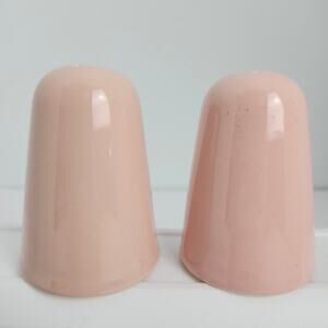 Homer Laughlin MCM Vintage Salt & Pepper Shakers Pink NO CORKS
